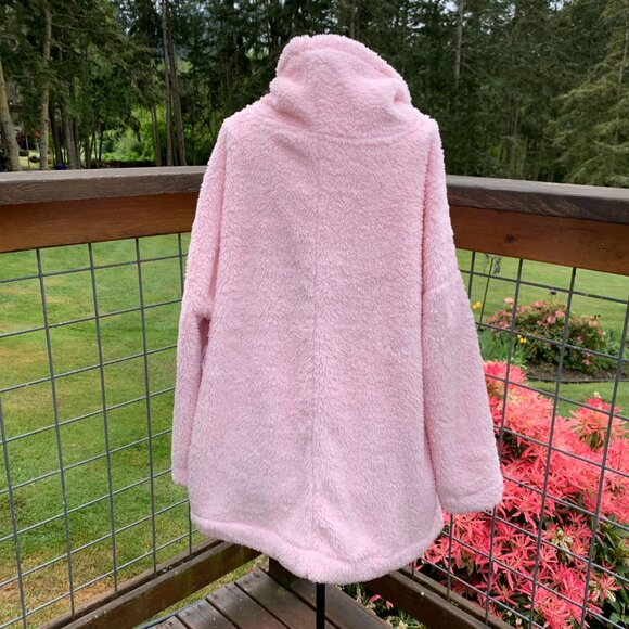 NWT Old Navy Women's size XXL Pink Sherpa Fuzzy Stretch Pullover Hoodie - Picture 5 of 10